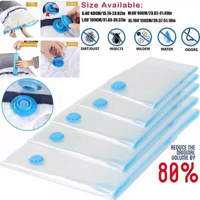 $3.56 • Buy Vacuum Storage Bags Storage Space Saver Double Zip Seal Reusable For Clothes