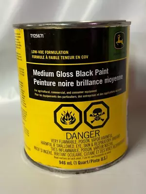 1 Quart- John Deere Medium Gloss Black Paint Low Voc #TY25671 • $24.99