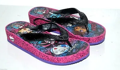 Monster High Kids Sandal Slippers Flip Flops For Girls Size Xl(4-5) • $18.50