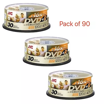 £29.99 • Buy JVC DVD+R 16x 4.7GB 120 Mins Blank Discs Spindle (Pack Of 90)