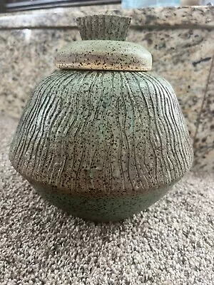 Romelle Signed Pottery Vase With Lid 9” Tall • $65