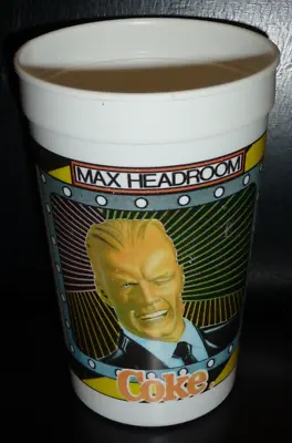 VTG 1980s Max Headroom Promo Coca Cola Coke Plastic Drinking Cup Catch The Wave • $9.95