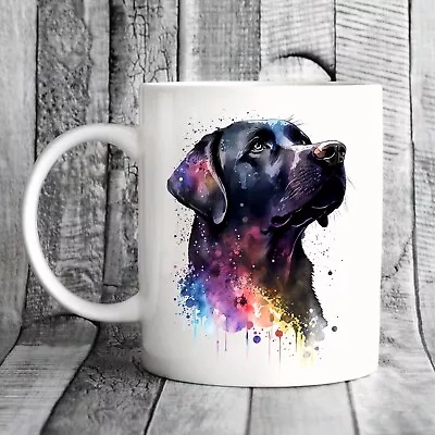 Pet Dog Mug Watercolour Black Labrador - Ideal Gift • £7