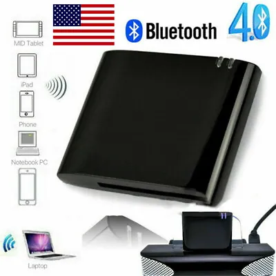 Bluetooth A2DP Music Receiver Audio Adapter For IPod IPhone 30 Pin Dock Speaker • $4.73