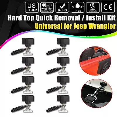 Universal Easy On Off Hard Top Fasteners Nuts Bolts For Jeep Wrangler YJ TJ JK • $12.99