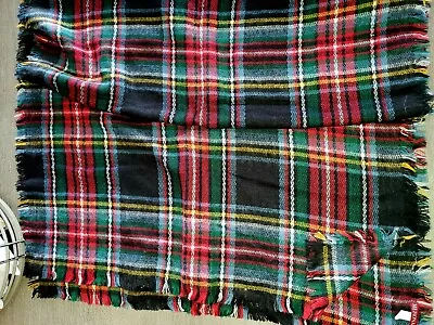 Womens MERONA Long Wide SHOULDER WRAP SCARF Red Green Black PLAID 78 X 33 Inch  • $6