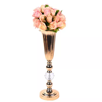 Gold Vases Stunning Tall Flower Centrepiece Vase Iron Urn Wedding Table Decor • £18