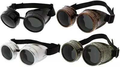 Steampunk Elastic Band Circle Round Lens Goggles Motorcycle Sunglasses Welding • $9.95