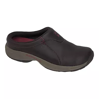 Merrell Women's 7.5 Slip-On Brown Leather Casual Clog Mule Shoes Walking Hiking • $28.69