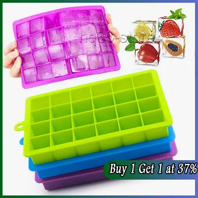 24 Grids Silicone Large Wax Ice Cube Tray Mould Giant Maker Square Juicy Mold • £3.72