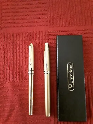 Montefiore Gold Fountain Pens 1 Glossy 1 Matte Finish. • $15.99