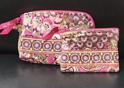 Vera Bradley Very Berry Paisley Cosmetic Case With Small Coin Pocket Purse • $9.99