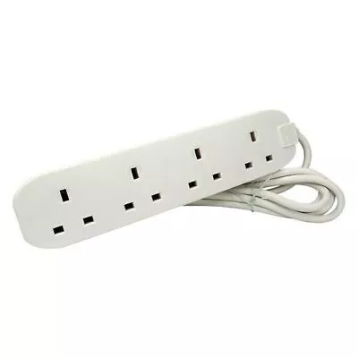 Extension Lead Cable Electric Plug Socket UK 13 Amps 2m 3m Lead 4 6 Gang Way • £5.85