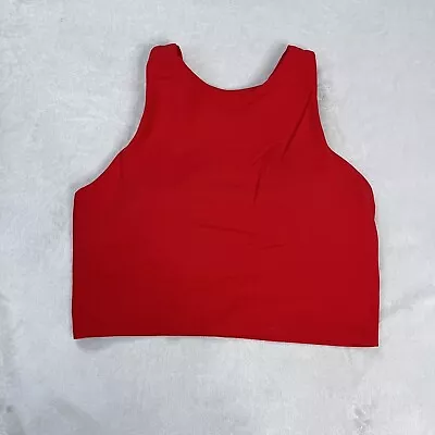 Athleta Conscious Crop Red Sz S Racerback Sleeveless Built In Bra Tank #446564 • $19.99