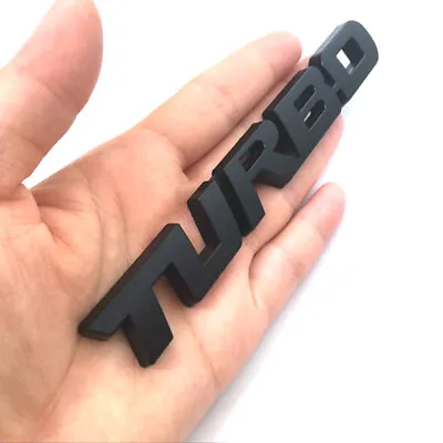 $5.49 • Buy 3D TURBO Black Metal Logo Sport Car Decal Sticker Badge Emblem Auto Accessories