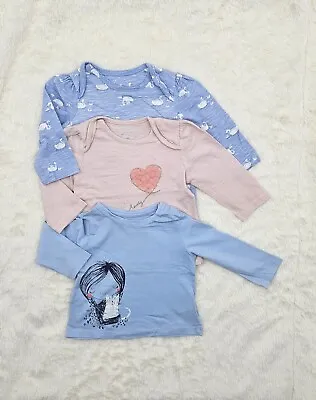 Mothercare Bundle Baby Girl 3 Long Sleeve Tops Character T-shirt Pack 3-6 Months • £3.50