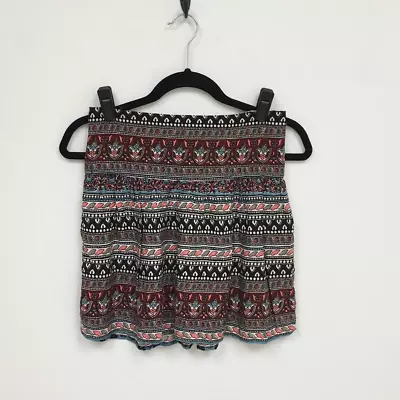 Hollister Womens A Line Skirt Multicolor Tribal Print Mini Smocked Pull On M • $8.92
