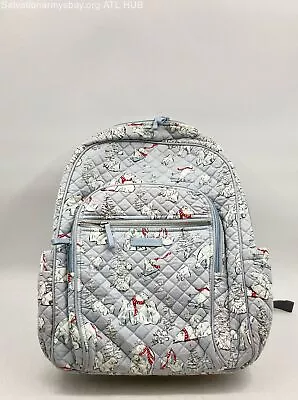 Vera Bradley Gray And White W/ Red Polar Bear/ Bunny Cloth Backpack Book Bag • $9.99