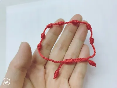 7 Knots Lucky Red Bracelet KABBALAH Against Evil Eye Protection Adjustable  • $6.50