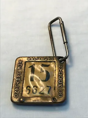 Vtg The Maryland Drydock  Co. Baltimore Employee Badge Pin Brass? Keychain • $49.95