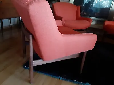 Rare Mid Century Jens Risom Low Wing Back Lounge Chair Model 2137 1962  Restored • $1275