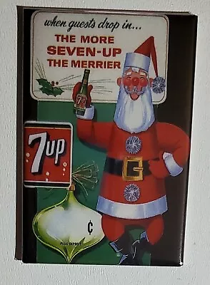 7UP Christmas Santa Claus  Refrigerator Magnet 2  X 3  Fridge Vintage Ad • $6.77