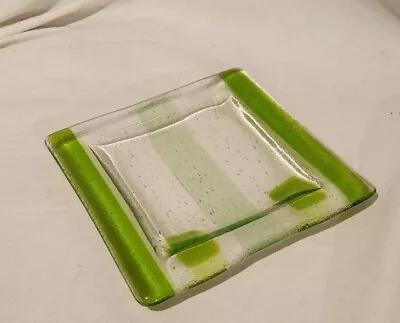 Vintage Art Glass Dish Trinkets Plate Studio Design Decor Piece Signed • $35