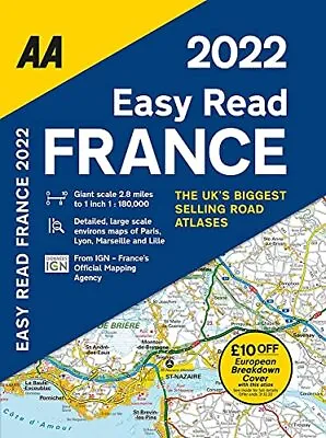 AA Easy Read Atlas France 2022 Flexi Bound (AA Road Atlas France • £1233.46