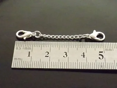 50mm Silver Plated Clip On Safety Extender Chain For Charm Bracelets & Necklaces • £1.99