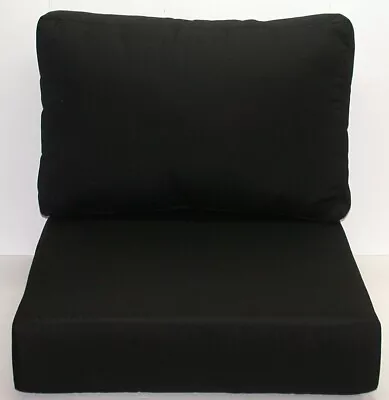 Sunbrella® Outdoor Deep Seat Cushions ~ Canvas Black ~ 26x17x5 / 25.5x26x6 NEW • $139.99