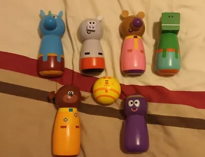 Hey Duggee Wooden Skittles Character Set CBEEBIES Colourful Toy  • £0.99