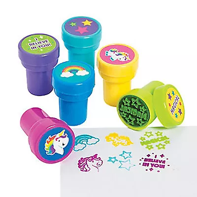$4.85 • Buy Unicorn Party Ink Stamps Rainbow Stampers Fun Inking Stamp Favours Pack Of Six