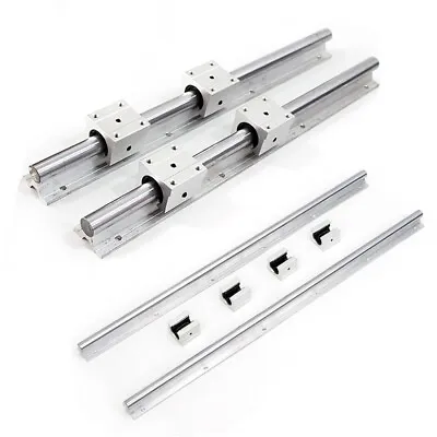 SBR20 1000mm 2x Linear Rail Slide Set Guide Shaft Rod 4× Bearing Block CNC Kit • £38