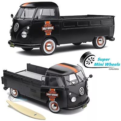 Solido 1:18 - 1950 Volkswagen T1 Pickup Harley-Davidson Custom (Matte Black) • $56.99