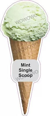 Ice Cream Van Sticker Mint Single Scoop Cone Waffle Trailer Decals • £3.95