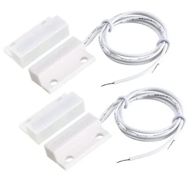 2pcs MC-38 Surface Mount Wired NC Door Sensor Alarm Magnetic Reed Switch White • $12.81
