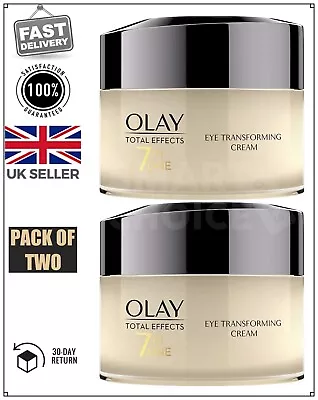 2 X Olay Total Effects 7-in-1 Eye Transforming Moisturiser Cream 15ml | New • £19.95