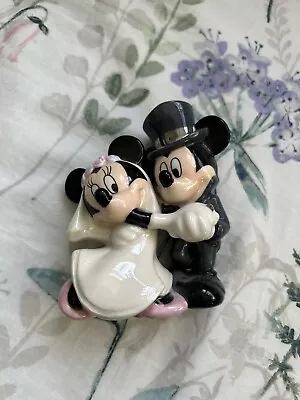 £38 • Buy Disney Mickey & Minnie Mouse Wedding Bride And Groom Porcelain Figurine