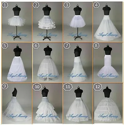 UK Bridal Wedding Petticoat  TUTU/Hoop/Hoopless Crinoline Prom Dress Underskirt • £16.72