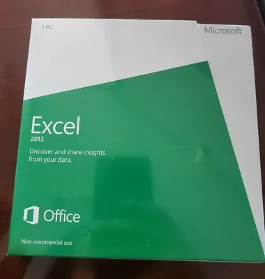 Microsoft Excel 2013 Retail DVD Install PC Windows 1 PC Non Commercial Use • $99