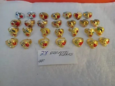 Vintage Rare Gumball/vending Metal Painted &/or Jeweled Pirate Rings  Lot Of 28 • $13.19