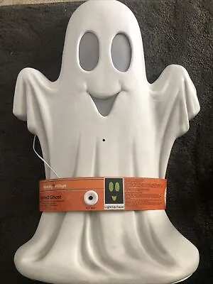 Spooky Village Halloween Ghost Blow Mold Lighted Face Haunting Sounds Hanging • $44.99