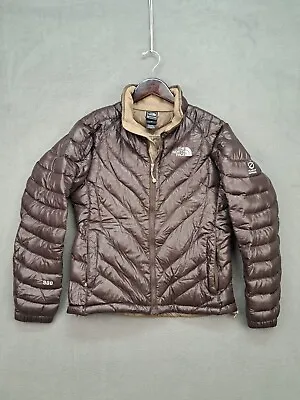 Womens North Face 900 Microlight Flight Series Goose Down Brown Puffer Jacket S • $74.99