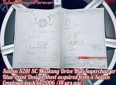 05-06 Saleen S281 Sc Mustang Supercharger Drive Hub Blue Print Spec Sheet Ford • $23.99