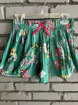 ZARA Girl Green Tropical Floral Flowy Shorts 12 13 14 SO CUTE! • $14.99