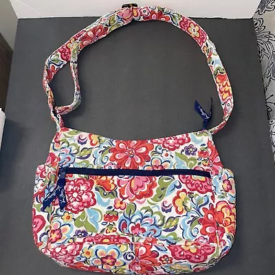 Vera Bradley Maggie Hobo Shoulder Bag Hope Garden Floral Retired Print Pink • $15.99