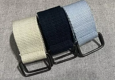 D-Ring Belts Men Canvas Belt With Metal Double D Ring Buckle Military Style • $8.98