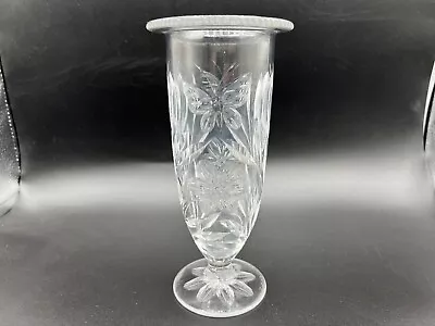 Pairpoint ABP Mt Washington Cut Glass 7 7/8” Footed Vase C. 1900 Butterflies • $89