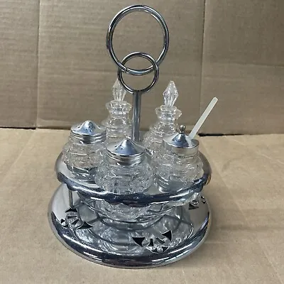 Glass Condiment Caddy- Oil-vinegar-salt-pepper-jam Made In Japan • $5.99