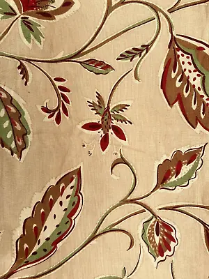 COLLIER CAMPBELL   Moresco   5M Furnishing Fabric (Green Brick Red & Beige) • £40